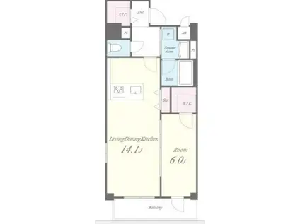 MONTE LUCE(1LDK/5階)の間取り写真