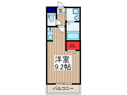 あすなろハウスII(ワンルーム/3階)の間取り写真