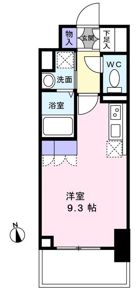 渡幸ベルメゾン五橋(ワンルーム/6階)の間取り写真