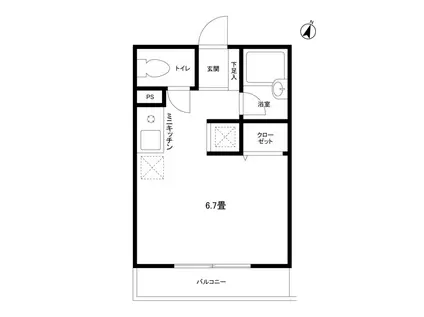 メゾン・アイズ(ワンルーム/2階)の間取り写真