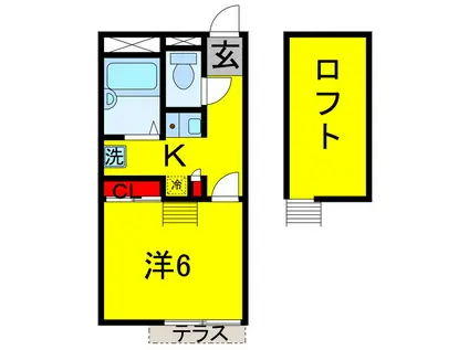 ベルハイムIII(1K/1階)の間取り写真