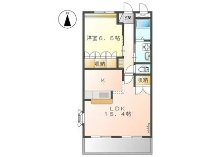 ロイヤルコーポ中川(1LDK/2階)の間取り写真