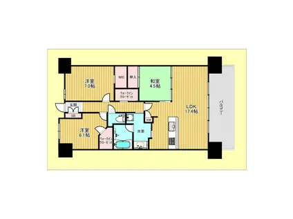 ミリカ・ヒルズII番街区(3LDK/4階)の間取り写真