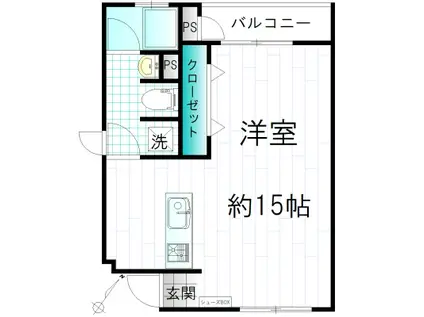 豊田第3コーポラス(ワンルーム/6階)の間取り写真