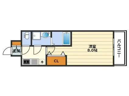 S-RESIDENCE天満GRACIS(1K/8階)の間取り写真