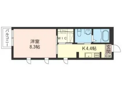グレインコート(1K/1階)の間取り写真