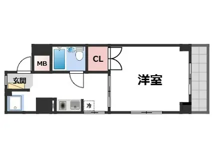 嵜本レジデンス難波南II(1K/5階)の間取り写真