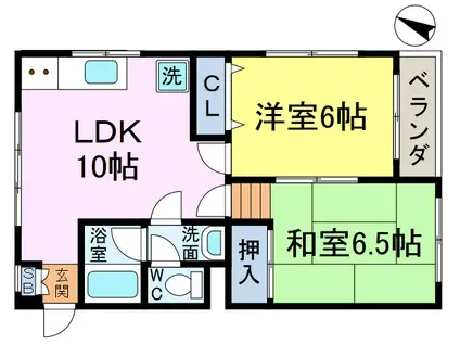 コアK2(2LDK/3階)の間取り写真