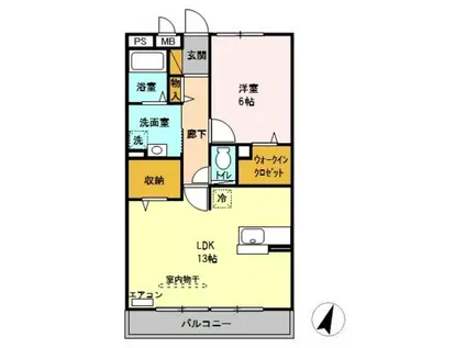 リビングゲートシティI(1LDK/3階)の間取り写真