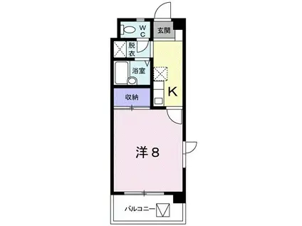 ビハーラ連(1K/2階)の間取り写真