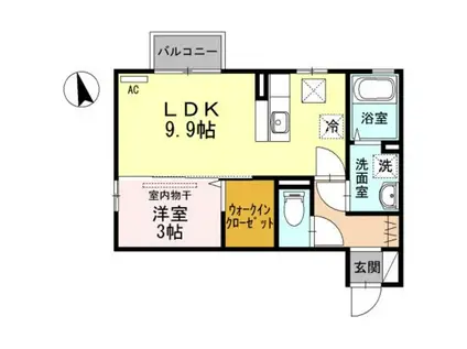 ドマーニ A(1LDK/1階)の間取り写真