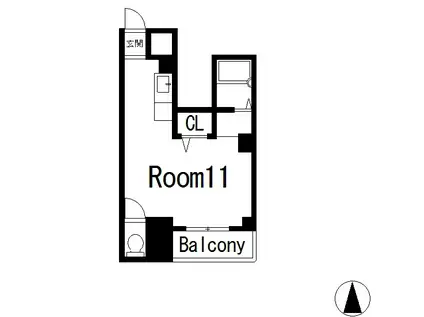 ラ・セーヌ蛍谷(ワンルーム/1階)の間取り写真