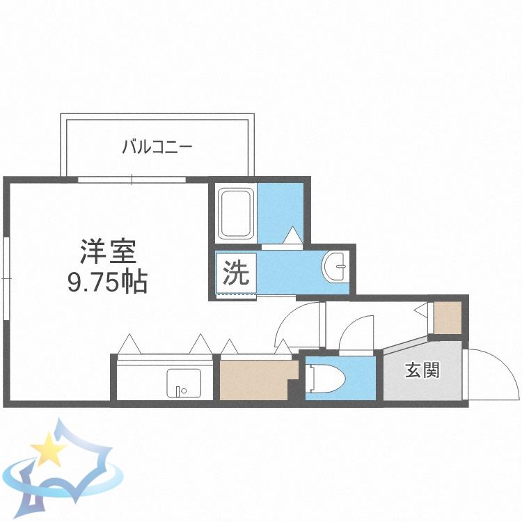 ボアソルテ(ワンルーム/4階)の間取り写真