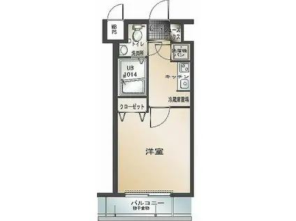 エンクレスト博多駅前(1K/4階)の間取り写真