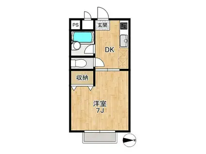 BEL AIR GARDENVI(1K/1階)の間取り写真