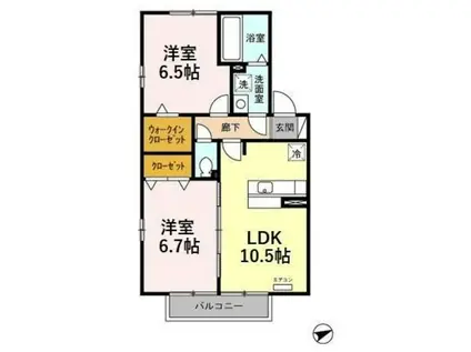 アメニティ志木(2LDK/2階)の間取り写真