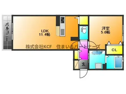 ブレイティア(1LDK/1階)の間取り写真