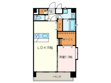 ギャラクシー空港通(1LDK/13階)の間取り写真