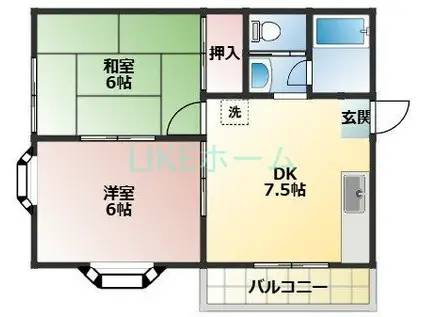 それいゆ夏見(2DK/1階)の間取り写真