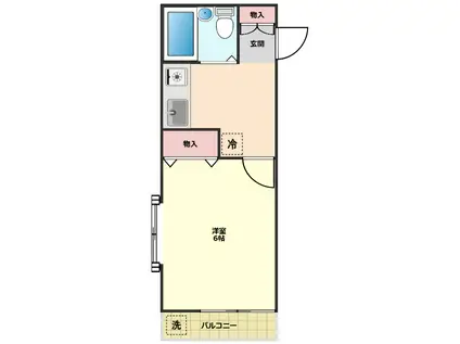 コーポ藤岡(1K/2階)の間取り写真