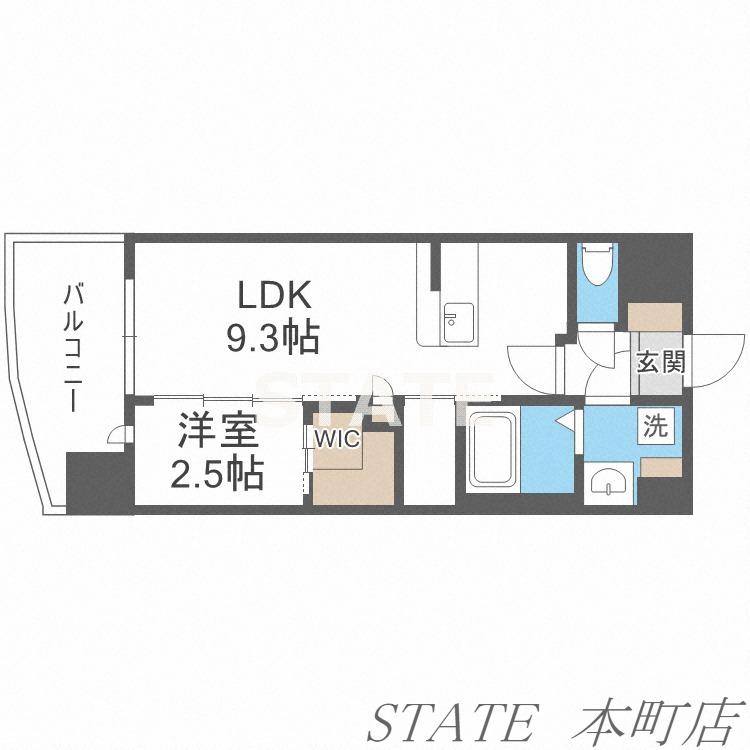 セレニテ難波グランデノール(1LDK/5階)の間取り写真