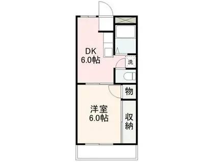 つるぎマンション(1DK/4階)の間取り写真