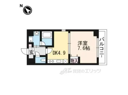 GREENWICH HOUSE(1DK/4階)の間取り写真
