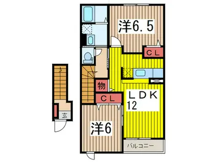 フォーリスト サイド(2LDK/2階)の間取り写真