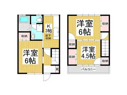 フルーツタウン清水コーポ(3K/1階)の間取り写真