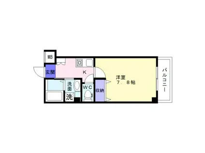 クレアーレ・カンノン(1K/3階)の間取り写真