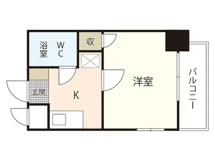 ダイアパレス比治山パークサイド(1K/2階)の間取り写真