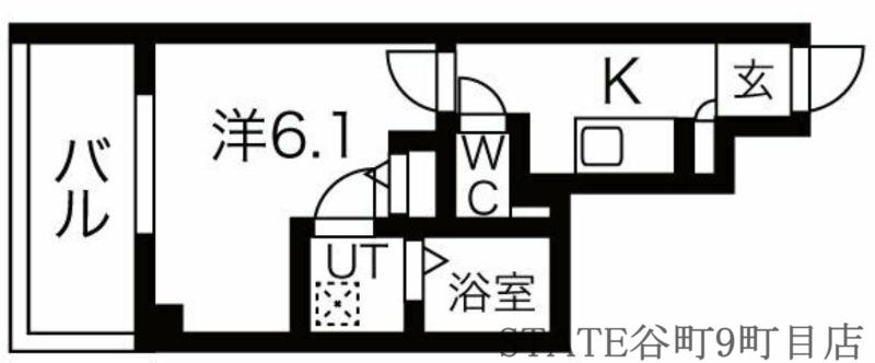 ファステート難波デラックス(1K/7階)の間取り写真