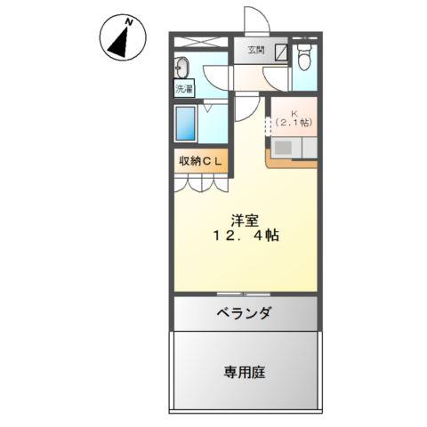 TRESOR(1K/1階)の間取り写真