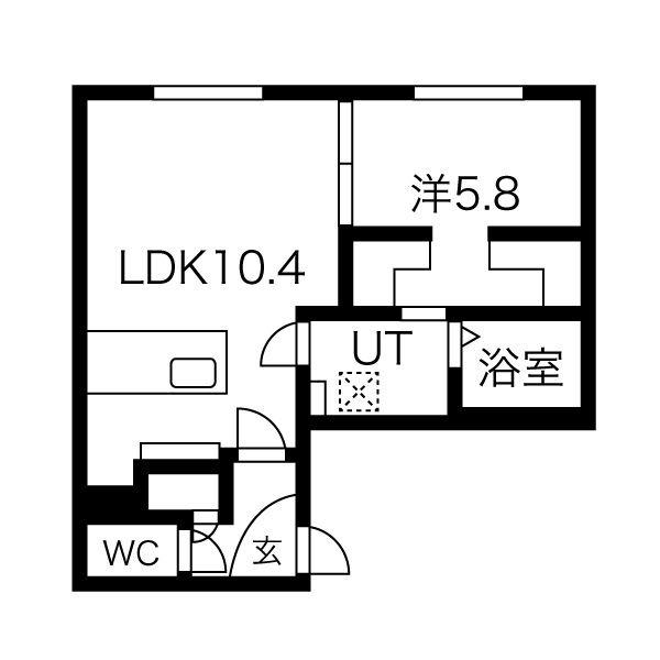 カレラ月寒 セカンド(1LDK/1階)の間取り写真