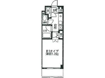 エトワール多摩川(1K/2階)の間取り写真