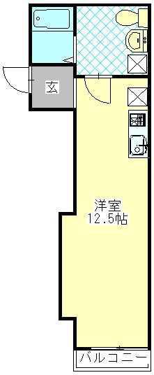 シェモア伊勢原(1K/3階)の間取り写真
