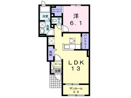 メゾンブリーズVIII(1LDK/1階)の間取り写真