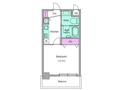レジディア新川(1K/2階)の間取り写真