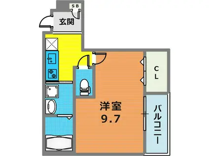 フジパレス灘I番館(1K/3階)の間取り写真