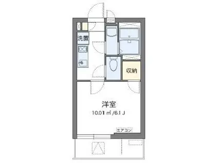 クレイノアレグリアスII(1K/1階)の間取り写真