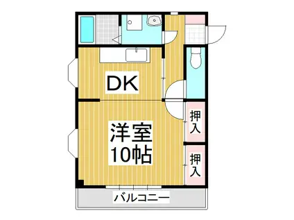 ヴィンヤードテラス(ワンルーム/1階)の間取り写真