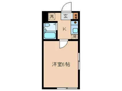 ヒルズウィーハイA棟(1K/1階)の間取り写真