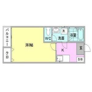 クレフラスト東山(1K/2階)の間取り写真