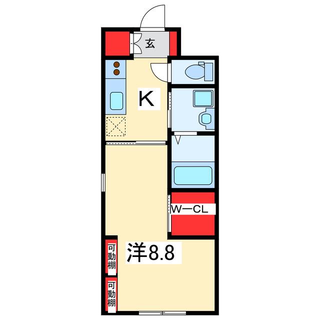 ファーストクラス古町13番町(1K/2階)の間取り写真