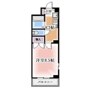 グレーシアス・川名(1K/4階)の間取り写真
