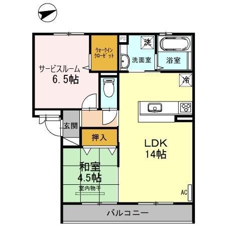 パストラルエント・岡町(1SLDK/2階)の間取り写真