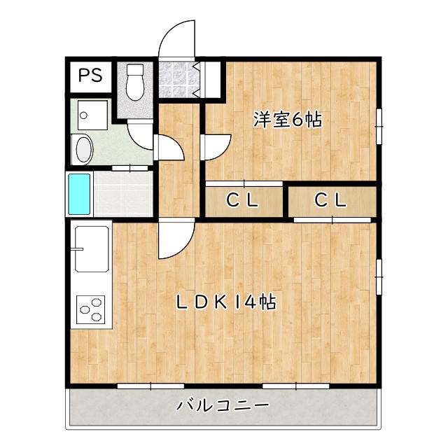 アーバンフォレスト(1LDK/4階)の間取り写真