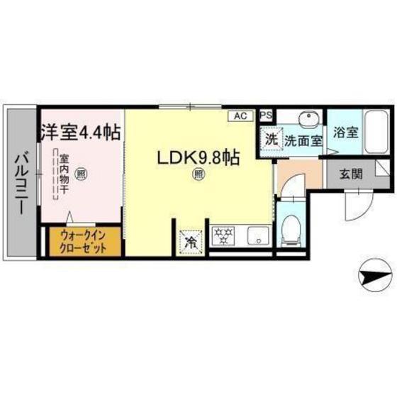 シャトル古市(1LDK/3階)の間取り写真
