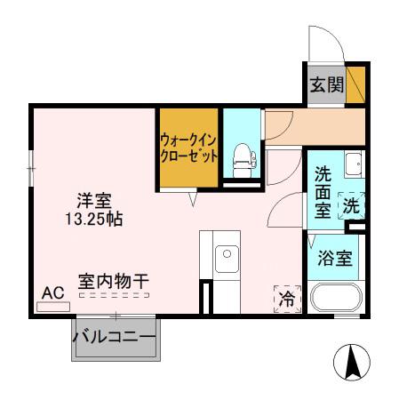 ブランメゾン(ワンルーム/2階)の間取り写真