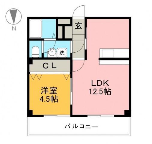 グランビュー(1LDK/7階)の間取り写真